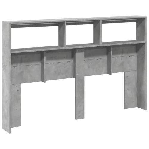 Betonszürke áthidalószekrény LED-világítással 160 x 17 x 102 cm