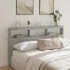 Betonszürke áthidalószekrény LED-világítással 180 x 17 x 102 cm