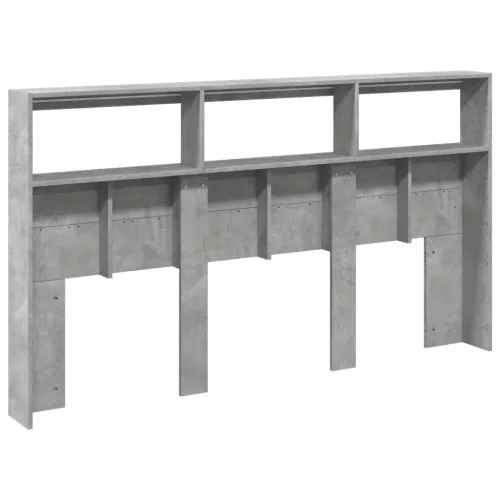 Betonszürke áthidalószekrény LED-világítással 180 x 17 x 102 cm