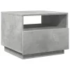 Betonszürke dohányzóasztal LED-lámpákkal 50x49x40 cm