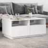 Fehér dohányzóasztal LED-lámpákkal 90x49x40 cm