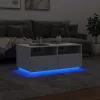 Fehér dohányzóasztal LED-lámpákkal 90x49x40 cm