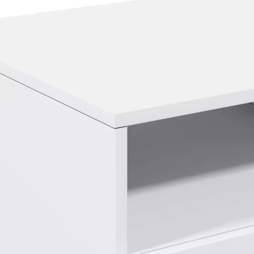 Fehér dohányzóasztal LED-lámpákkal 90x49x40 cm