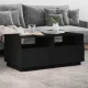 Fekete dohányzóasztal LED-lámpákkal 90x49x40 cm
