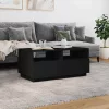 Fekete dohányzóasztal LED-lámpákkal 90x49x40 cm