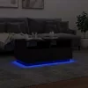 Fekete dohányzóasztal LED-lámpákkal 90x49x40 cm