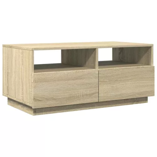 Sonoma tölgy színű dohányzóasztal LED-lámpákkal 90x49x40 cm