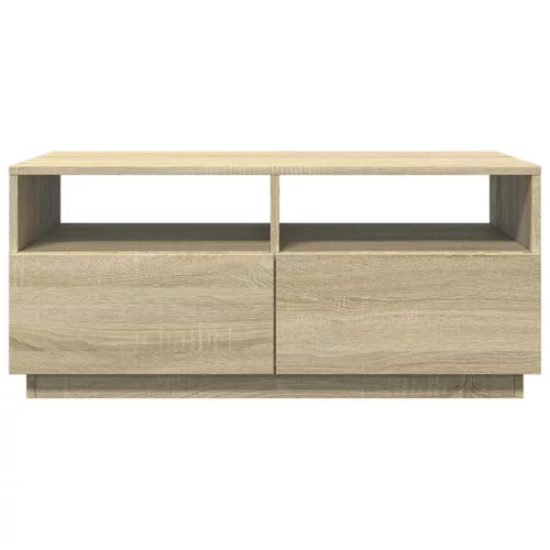Sonoma tölgy színű dohányzóasztal LED-lámpákkal 90x49x40 cm