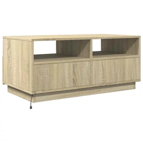 Sonoma tölgy színű dohányzóasztal LED-lámpákkal 90x49x40 cm