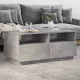 Betonszürke dohányzóasztal LED-lámpákkal 90x49x40 cm