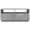 Betonszürke dohányzóasztal LED-lámpákkal 90x49x40 cm