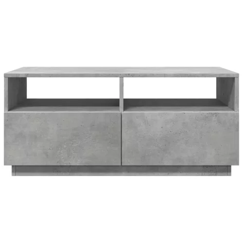 Betonszürke dohányzóasztal LED-lámpákkal 90x49x40 cm