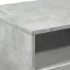 Betonszürke dohányzóasztal LED-lámpákkal 90x49x40 cm