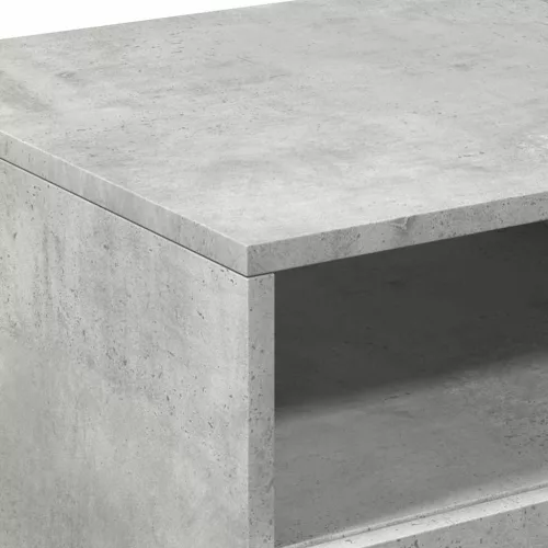 Betonszürke dohányzóasztal LED-lámpákkal 90x49x40 cm