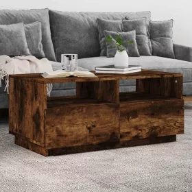   Füstös tölgy színű dohányzóasztal LED-lámpákkal 90x49x40 cm