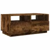Füstös tölgy színű dohányzóasztal LED-lámpákkal 90x49x40 cm
