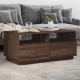 Barna tölgyszínű dohányzóasztal LED-lámpákkal 90x49x40 cm