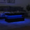 Fehér dohányzóasztal LED-lámpákkal 90x50x40 cm