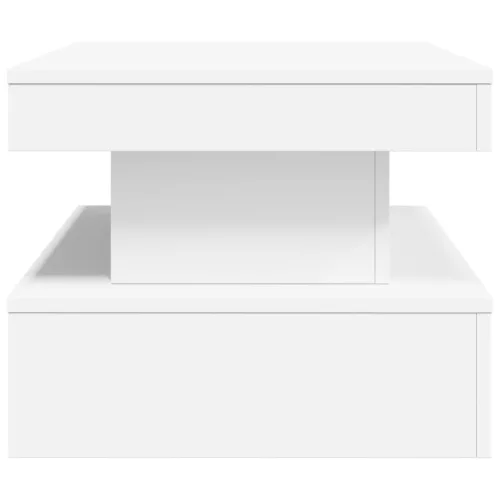 Fehér dohányzóasztal LED-lámpákkal 90x50x40 cm