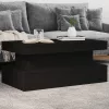 Fekete dohányzóasztal LED-lámpákkal 90x50x40 cm