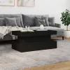 Fekete dohányzóasztal LED-lámpákkal 90x50x40 cm