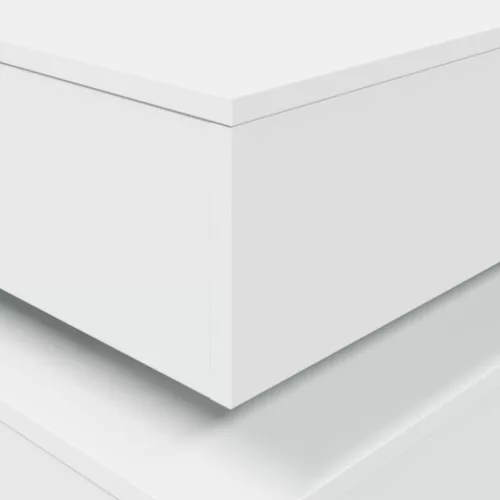 Fehér dohányzóasztal LED-lámpákkal 50 x 50 x 40 cm