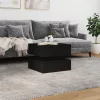Fekete dohányzóasztal LED-lámpákkal 50 x 50 x 40 cm
