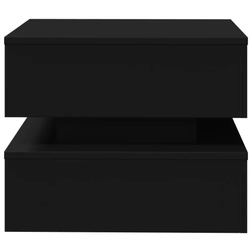 Fekete dohányzóasztal LED-lámpákkal 50 x 50 x 40 cm