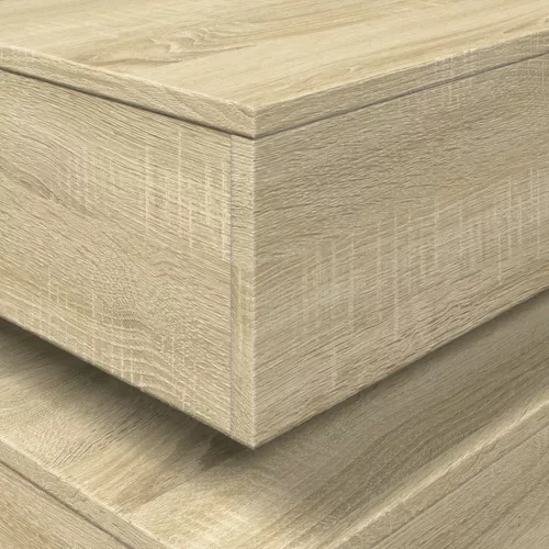 Sonoma tölgy színű dohányzóasztal LED-lámpákkal 50x50x40 cm