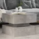 Betonszürke dohányzóasztal LED-lámpákkal 50 x 50 x 40 cm