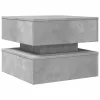 Betonszürke dohányzóasztal LED-lámpákkal 50 x 50 x 40 cm