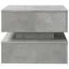 Betonszürke dohányzóasztal LED-lámpákkal 50 x 50 x 40 cm