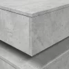 Betonszürke dohányzóasztal LED-lámpákkal 50 x 50 x 40 cm