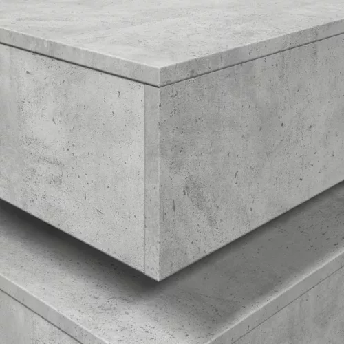 Betonszürke dohányzóasztal LED-lámpákkal 50 x 50 x 40 cm