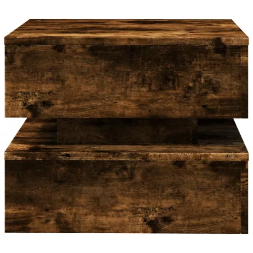 Füstös tölgy színű dohányzóasztal LED-lámpákkal 50 x 50 x 40 cm