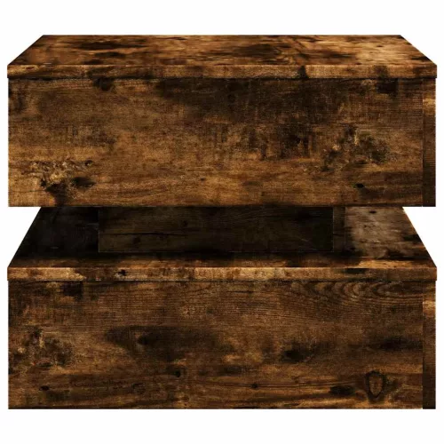 Füstös tölgy színű dohányzóasztal LED-lámpákkal 50 x 50 x 40 cm