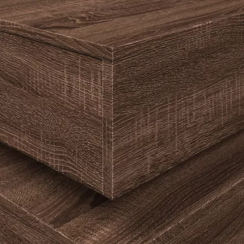 Barna tölgyszínű dohányzóasztal LED-lámpákkal 50 x 50 x 40 cm