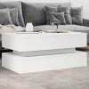 Fehér dohányzóasztal LED-lámpákkal 90x50x40 cm