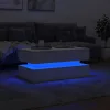 Fehér dohányzóasztal LED-lámpákkal 90x50x40 cm