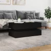 Fekete dohányzóasztal LED-lámpákkal 90x50x40 cm