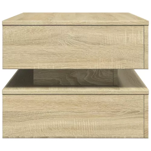 Sonoma tölgy színű dohányzóasztal LED-lámpákkal 90x50x40 cm
