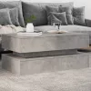 Betonszürke dohányzóasztal LED-lámpákkal 90x50x40 cm