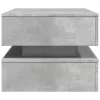 Betonszürke dohányzóasztal LED-lámpákkal 90x50x40 cm