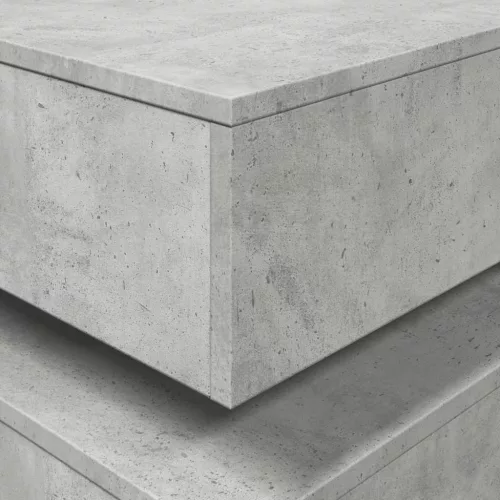Betonszürke dohányzóasztal LED-lámpákkal 90x50x40 cm