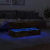Füstös tölgy színű dohányzóasztal LED-lámpákkal 90x50x40 cm