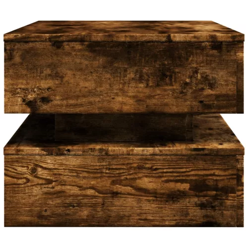 Füstös tölgy színű dohányzóasztal LED-lámpákkal 90x50x40 cm
