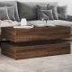 Barna tölgyszínű dohányzóasztal LED-lámpákkal 90x50x40 cm