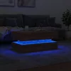 Barna tölgyszínű dohányzóasztal LED-lámpákkal 90x50x40 cm