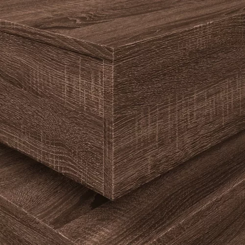Barna tölgyszínű dohányzóasztal LED-lámpákkal 90x50x40 cm