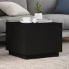 Fekete dohányzóasztal LED-lámpákkal 50 x 50 x 40 cm